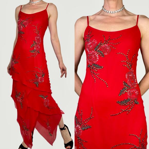 Sue Wong Pink Silk Beaded Gown main image 0